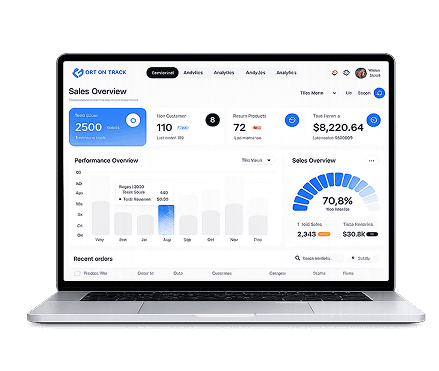 Admin dashboard on laptop